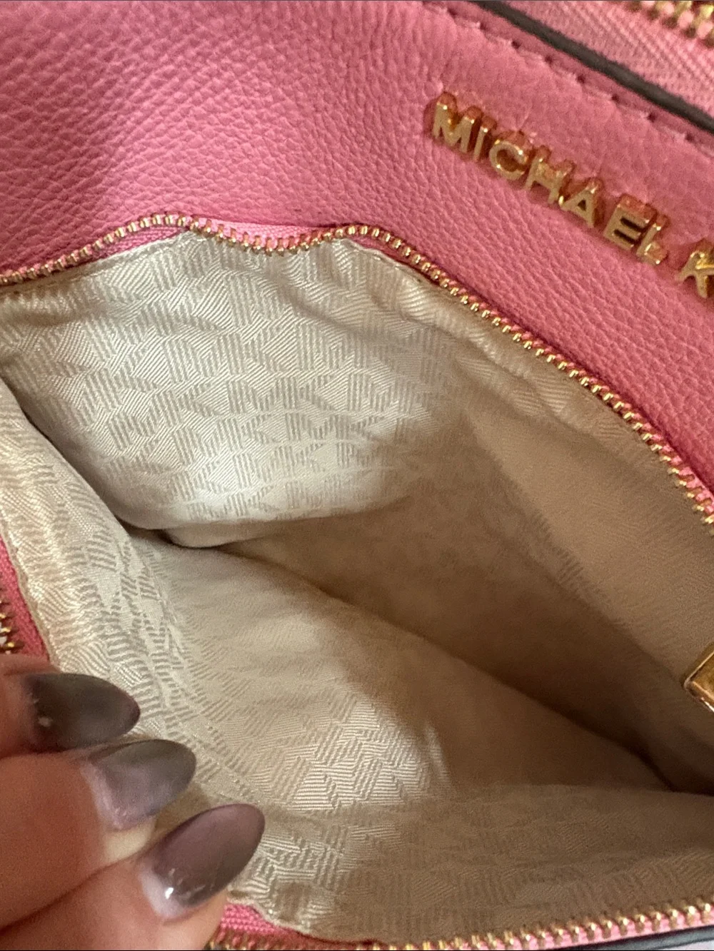 Michael Kors Pink Pebbled Leather Crossbody Purse